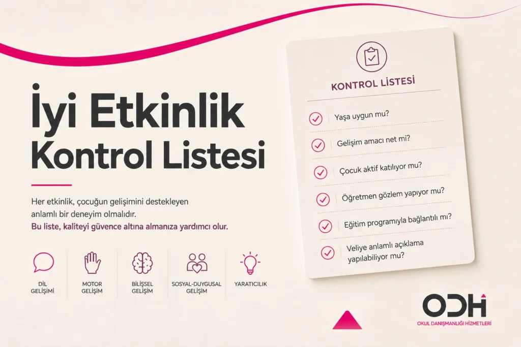 İyi okul öncesi etkinlik yaşa uygun gelişim amacı öğretmen gözlemi ve çocuk katılımı