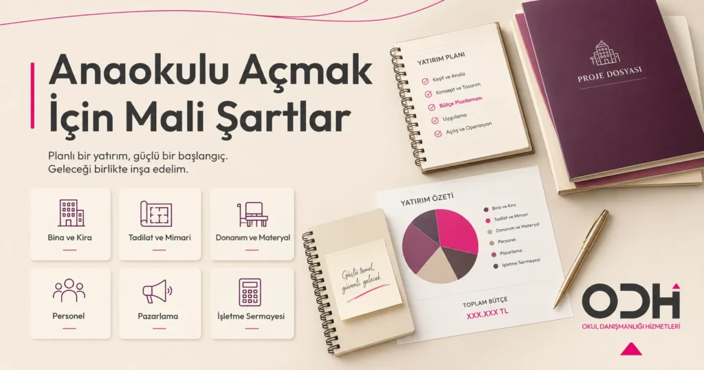 Anaokulu açma maliyeti ve yatırım planı — bina, tadilat, donanım, personel, pazarlama ve işletme sermayesi