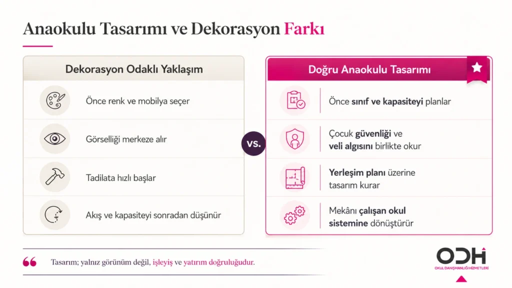 Anaokulu tasarımı ve dekorasyon farkı