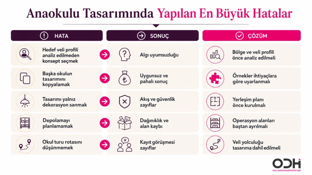 Anaokulu tasarımında yapılan hatalar