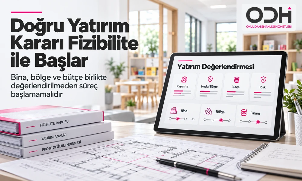 Anaokulu yatırım fizibilitesinde bina uygunluğu, bölge potansiyeli, bütçe, kapasite ve risk verilerinin birlikte değerlendirilmesi
